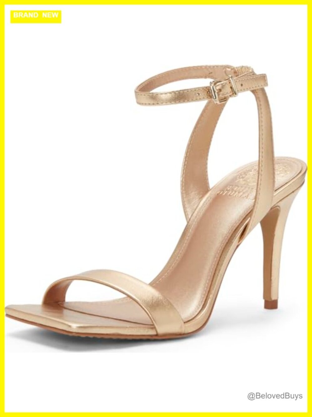 Vince Camuto Saprenda High Heel Sandals Square Toe 4-Inch Stiletto Ankle Strap